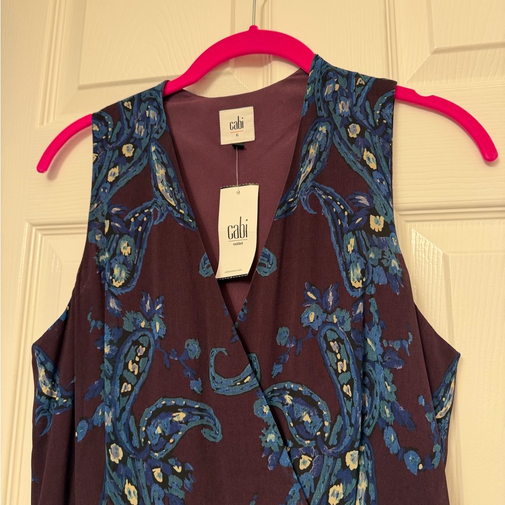 CAbi Navy and Burgundy Paisley Maxi Dress - Picture 3 of 4